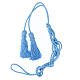 Solid light blue cincture for priest with Solomon's knot s5