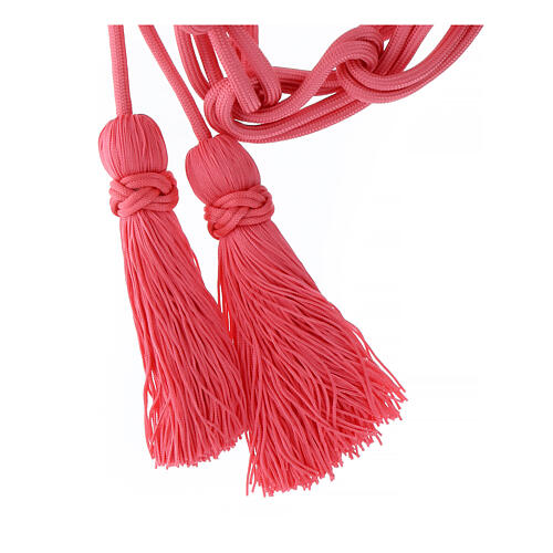 Camellia pink priest's cincture with Solomon knot 4