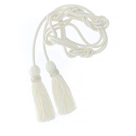 Solid cream-coloured cincture for priest with Solomon's knot