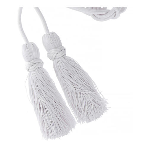 Priesterzingulum, XL, einfarbig, weiß, Salomonsknoten, 5 m 4