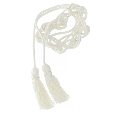 Priesterzingulum, XL, einfarbig, cremefarben, Salomonsknoten, 5 m 2