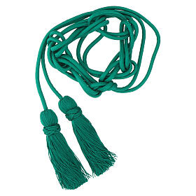 Monochromatic mint green cincture for priest with Solomon's knot, XL model