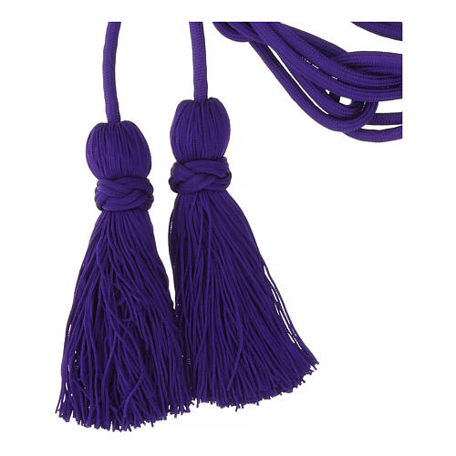 Monochromatic purple cincture for priest with Solomon's knot, XL model 4