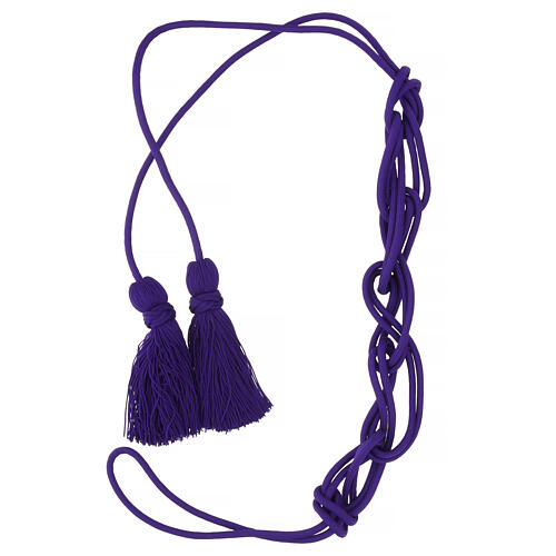 Monochromatic purple cincture for priest with Solomon's knot, XL model 6