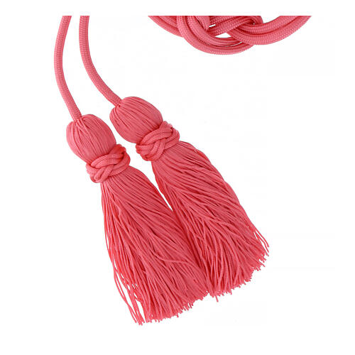 Monochromatic pink cincture for priest with Solomon's knot, XL model 4