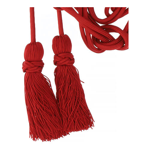 Monochromatic red cincture for priest with Solomon's knot, XL model 3