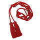 Red cincture for priest with Solomon's knot and chainette fringe tassel s2