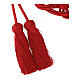 Red cincture for priest with Solomon's knot and chainette fringe tassel s4