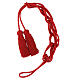 Red cincture for priest with Solomon's knot and chainette fringe tassel s6