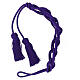 Purple cincture for priest with Solomon's knot and chainette fringe tassel s6