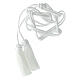 White cincture for priest with Solomon's knot and chainette fringe tassel s2
