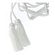 White cincture for priest with Solomon's knot and chainette fringe tassel s4