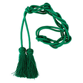 Mint green cincture for priest with Solomon's knot and chainette fringe tassel