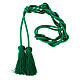 Mint green cincture for priest with Solomon's knot and chainette fringe tassel s2