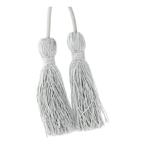 Priesterzingulum, einfarbig, silberfarben, Polipo-Quaste 4