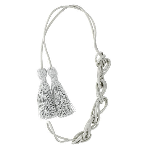 Silver priest rope cincture with octopus bow 6