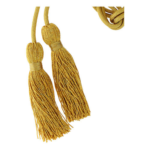 Solid color gold priest's cincture with octopus bow 4