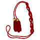 Solid color red priest cincture with golden Solomon knot s5
