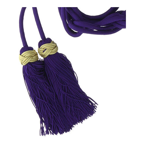 Purple priest cincture with golden Solomon's knot 3