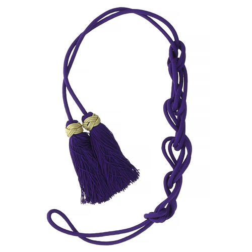 Purple priest cincture with golden Solomon's knot 6