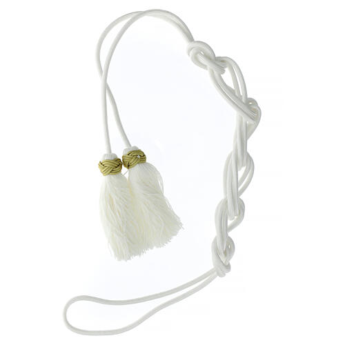 White priest cincture with golden Solomon's knot 6