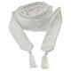 Solid color priest's cincture, white polyester belt with bow s1