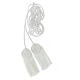 White cincture for liturgical vests, flat tassel, acetate and cotton s1