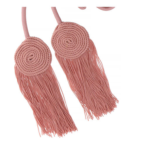 Antique pink priest cincture acetate cotton with flat knot 4