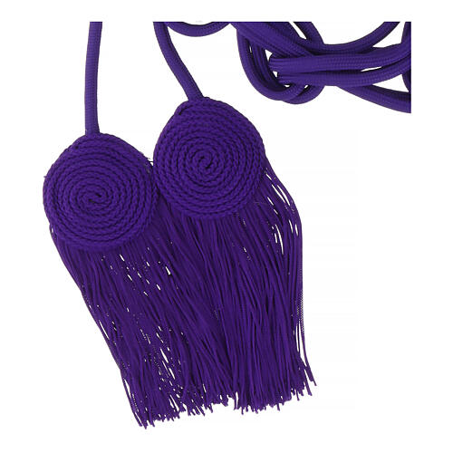 Cingolo sacerdotale acetato cotone color viola nodo piatto acetato cotone 3