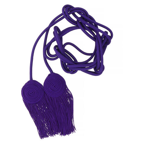Purple acetate cotton priest's cincture flat knot 1
