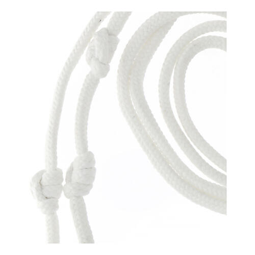 Tubular braided cincture for monks, white cotton 3