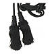 Black cincture for priest, wooden tassel with chainette fringe s3