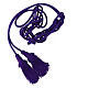 Priesterzingulum, einfarbig, violett, mit Quaste mit Holzelement s1