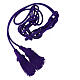 Purple cincture for priest, wooden tassel with chainette fringe s2