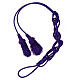 Purple cincture for priest, wooden tassel with chainette fringe s5