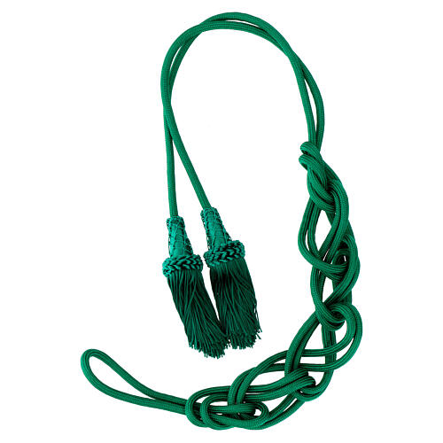 Priesterzingulum, einfarbig, mintgrün, mit Quaste mit Holzelement 5