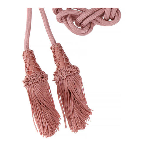 Antique pink Tripoli colored priest's rope cincture wood 4