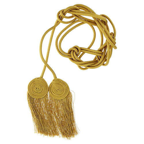 Golden cincture for liturgical vests, flat tassel, stainless steel 1