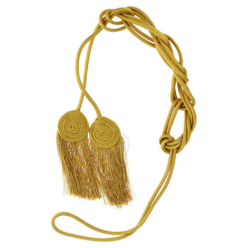 Golden cincture for liturgical vests, flat tassel, stainless steel 6