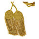 Golden cincture for liturgical vests, flat tassel, stainless steel s4