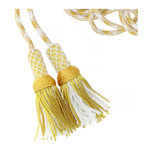 Priesterzingulum, gold-weiß, hochwertige Ausführung, mit Quaste mit Canuttiglia 3