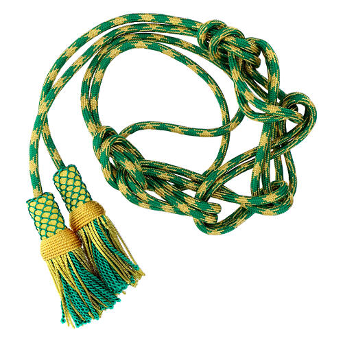 Mint green and gold luxury cincture for priest with cannetille 2