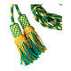 Mint green and gold luxury cincture for priest with cannetille s4