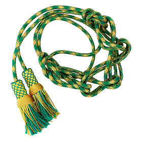 Luxury mint green gold priest's cincture with tinsel bow