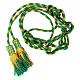 Luxury mint green gold priest's cincture with tinsel bow s1