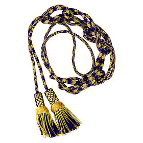 Purple and gold luxury cincture for priest with cannetille