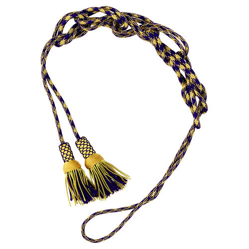 Purple and gold luxury cincture for priest with cannetille 6