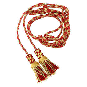 Red and gold luxury cincture for priest with cannetille