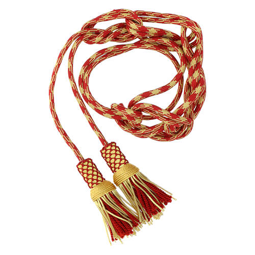 Red and gold luxury cincture for priest with cannetille 1