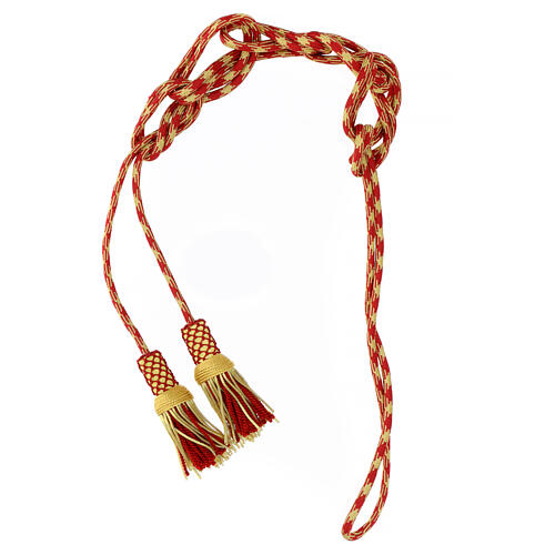 Red and gold luxury cincture for priest with cannetille 6